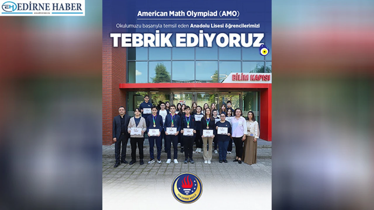TED Edirne Koleji öğrencilerinden uluslararası matematik başarısı